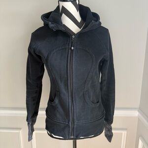 LULULEMON Full Zip Scuba Hoodie Hooded Jacket Heavy Black size 6